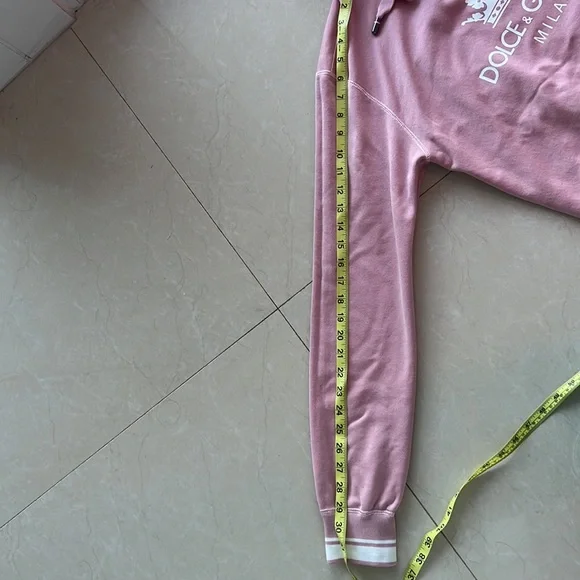 Like New Dolce & Gabbana Cotton Sweatshirt with Hood- Varsity Pink & White - Picture 11 of 13